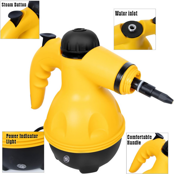 LIMPIADOR VAPOR PRÁCTICO MULTIFUNCIONAL HOGAR LIMPIEZA PISOS AMARILLO 110V