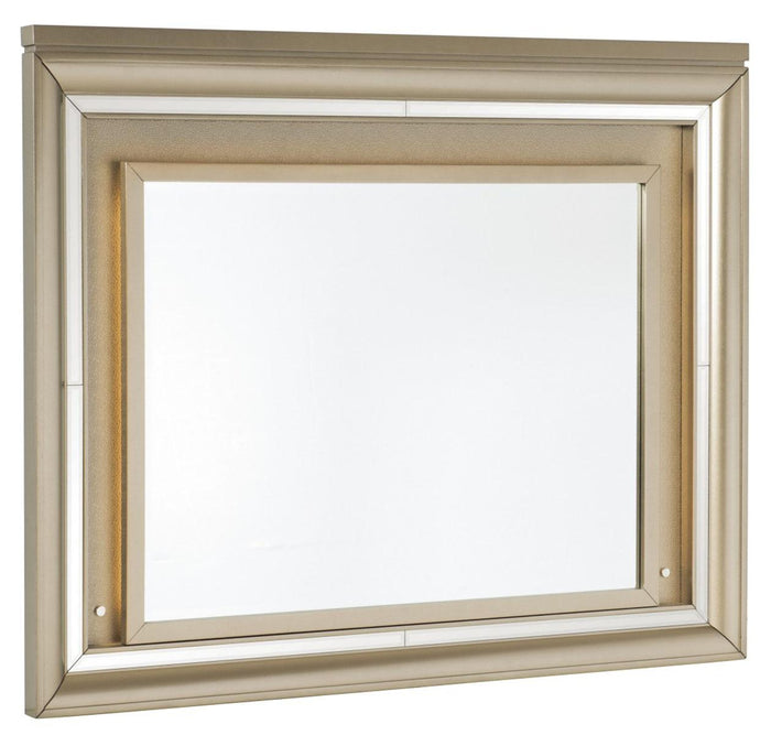 Loudon Mirror with LED Lighting in Champagne Metallic 1515-6 - Furniture World SW (WA)