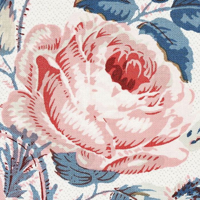 Loudon Rose Wallpaper in Rose and Blue - The Well Appointed House