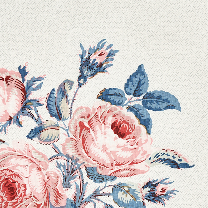 Loudon Rose Wallpaper in Rose and Blue - The Well Appointed House