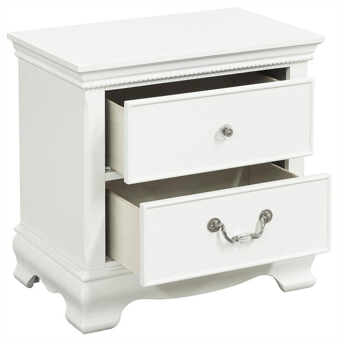 Lucida 2 Drawer Nightstand in White 2039W-4 - Furniture World SW (WA)