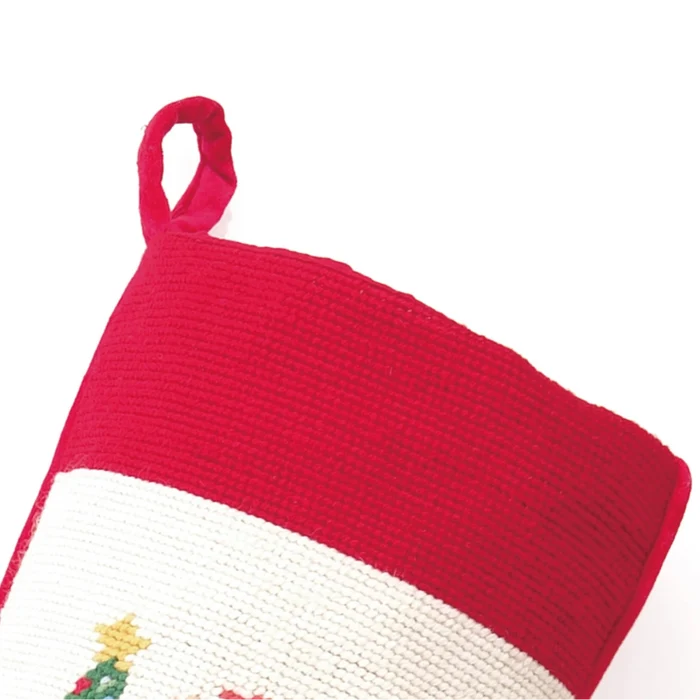 Making Spirits Bright Santa Claus Needlepoint Stocking - The Well Appointed House