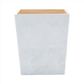 Pigeon & Poodle Manchester Square Wastebasket in Cloud Grey Faux Shagreen with Optional Tissue Box - Wastebasket Sets - The Well Appointed House