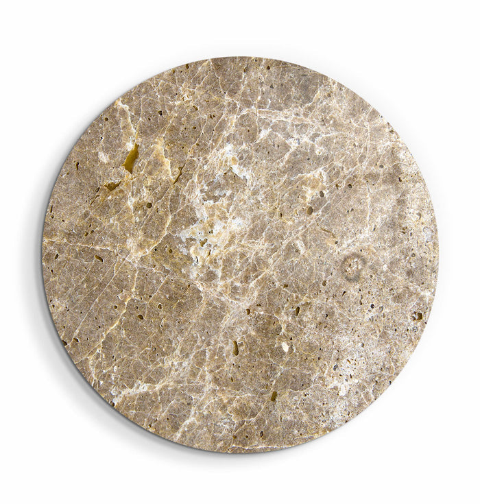 Marble stone-inspired rounded glass wall art by Artdesigna, featuring a sleek, modern design perfect for contemporary decor.