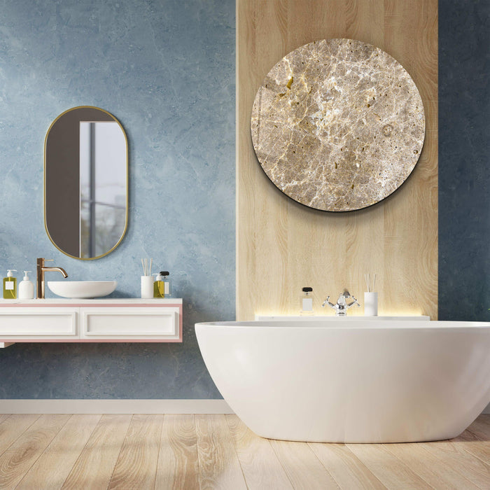 Marble stone and rounded glass wall art by Artdesigna, featuring sleek design and contemporary decor style.
