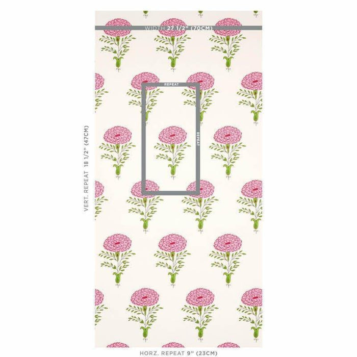 Schumacher Marigold Wallpaper in Pink - Wallpaper - The Well Appointed House