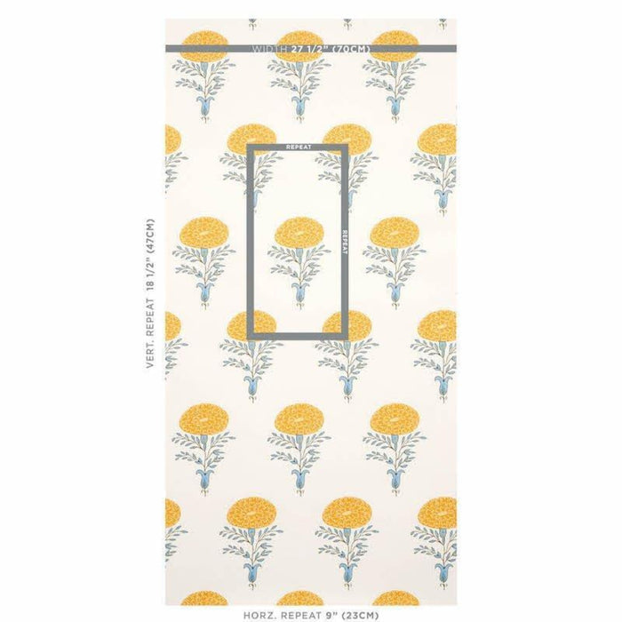 Schumacher Marigold Wallpaper in Yellow - Wallpaper - The Well Appointed House