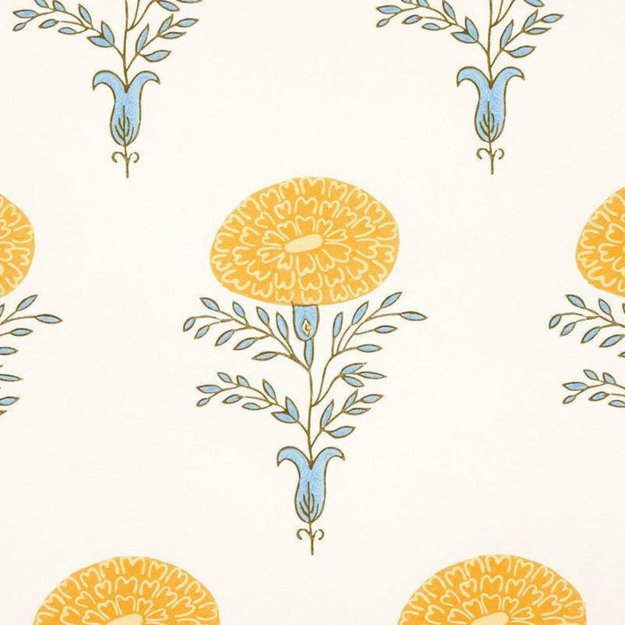 Schumacher Marigold Wallpaper in Yellow - Wallpaper - The Well Appointed House