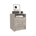 MESA DE NOCHE BRAIL, HUMO, CON ESPACIO PARA COLOCAR OBJETOS DECORATIVOS ZF