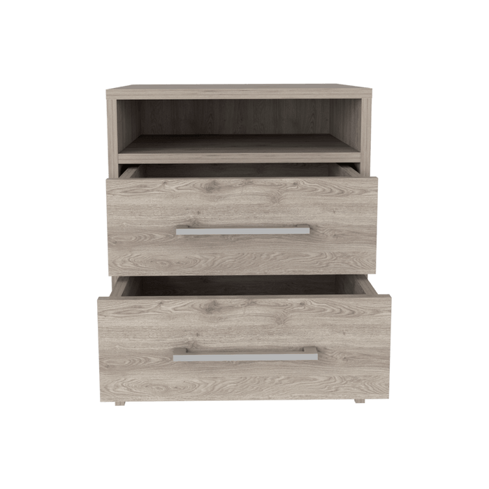 MESA DE NOCHE BRAIL, HUMO, CON ESPACIO PARA COLOCAR OBJETOS DECORATIVOS ZF