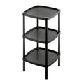 Mesa Multiusos Cuadrada de 3 Niveles Negro