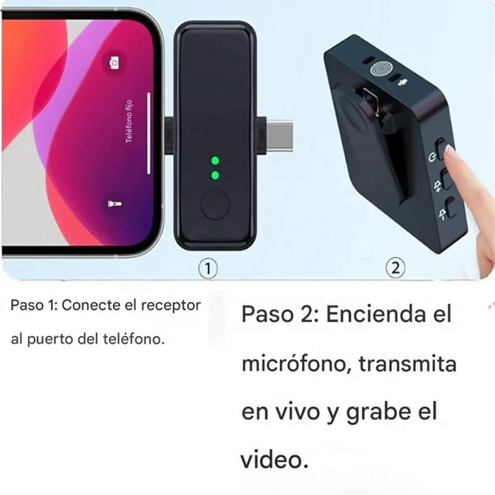 MICRÓFONO SOLAPA INALÁMBRICO 3 EN 1 F11 CANCELACIÓN DE RUIDO X2