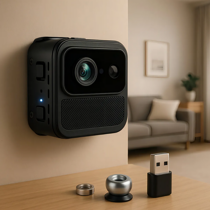 MINI CÁMARA ESPÍA SEGURIDAD VISIÓN NOCTURNA INALÁMBRICA WIFI NEGRO