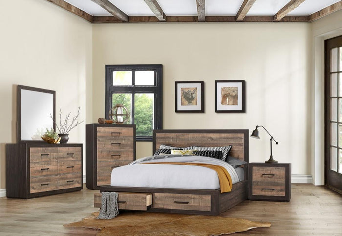 Miter Mirror in Rustin Mahogany & Dark Ebony 1762-6 - Furniture World SW (WA)