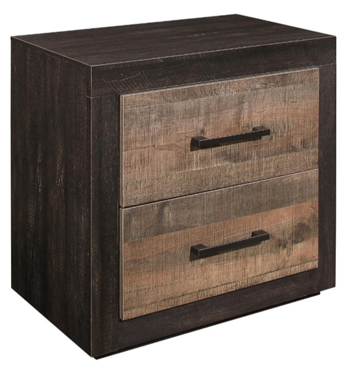 Miter Nightstand in Rustin Mahogany & Dark Ebony 1762-4 - Furniture World SW (WA)