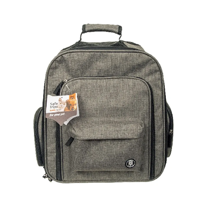 MOCHILA GRIS PORTAMASCOTAS EXPANDIBLE