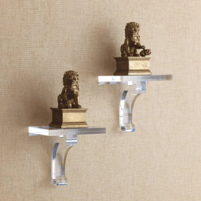 Modern Solid Lucite Wall Bracket - Wall Shelves - The Well Appointed House