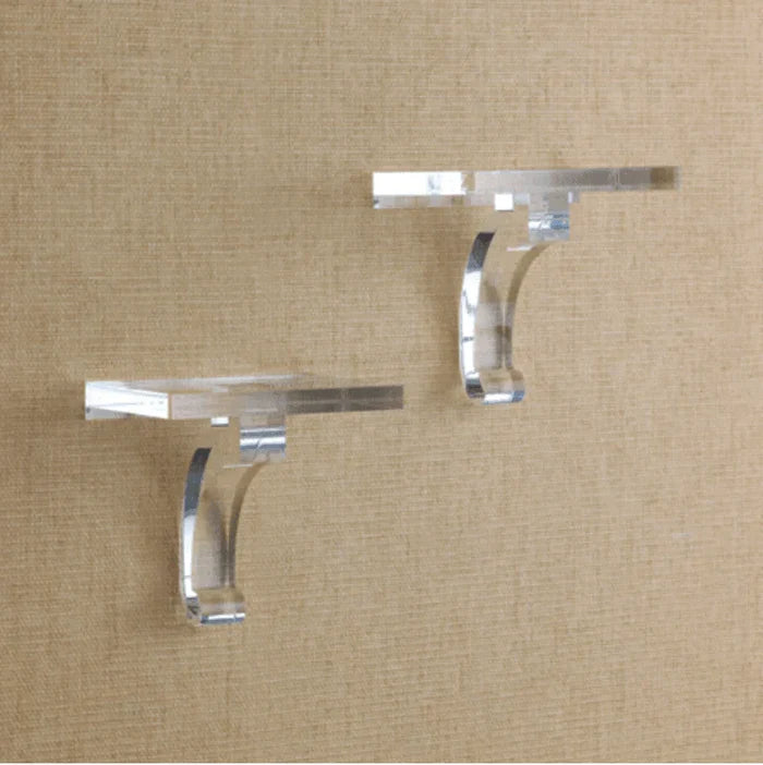 Modern Solid Lucite Wall Bracket - Wall Shelves - The Well Appointed House
