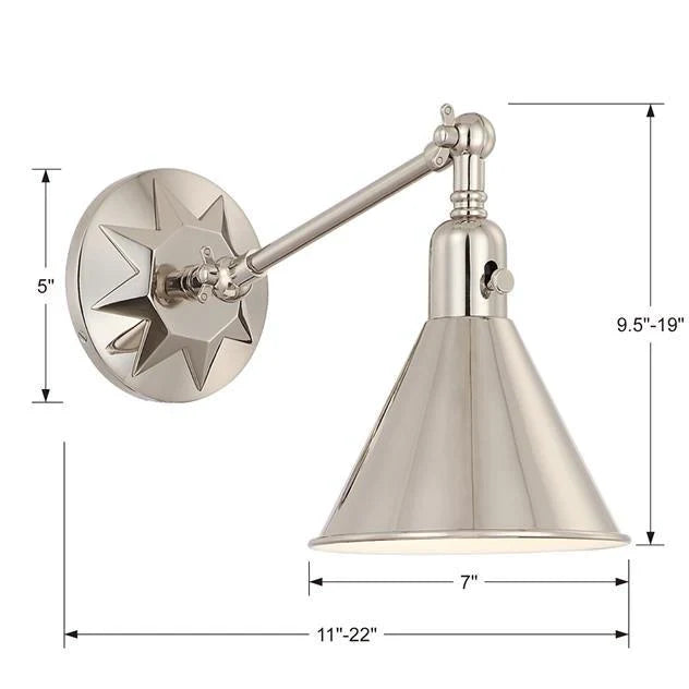 One Light Wall Mount Sconce with Star Detail - Sconces - The Well Appointed House