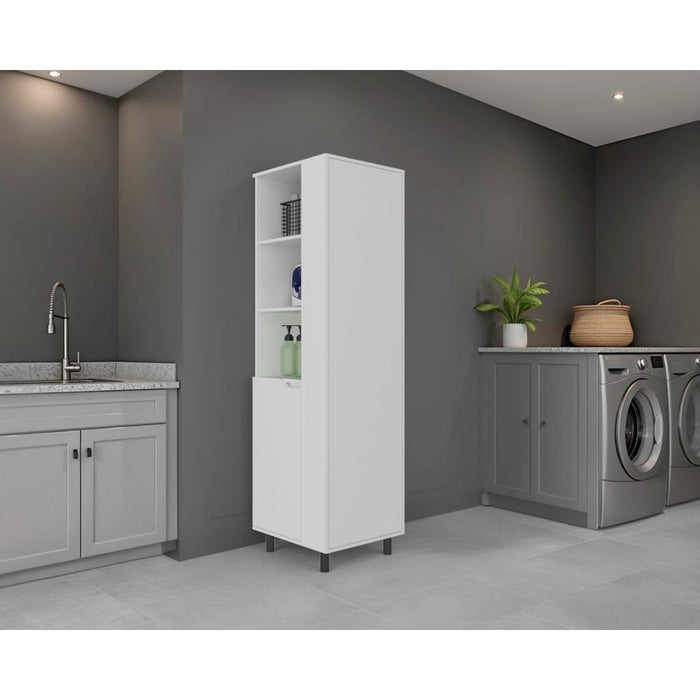 Mueble Auxiliar de Aseo Vidalia, Blanco, Con puerta abatible ZF
