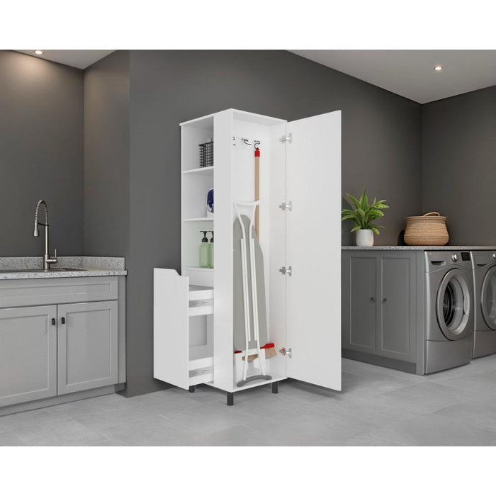 Mueble Auxiliar de Aseo Vidalia, Blanco, Con puerta abatible ZF