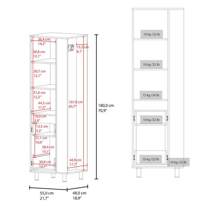 Mueble Auxiliar de Aseo Vidalia, Blanco, Con puerta abatible ZF