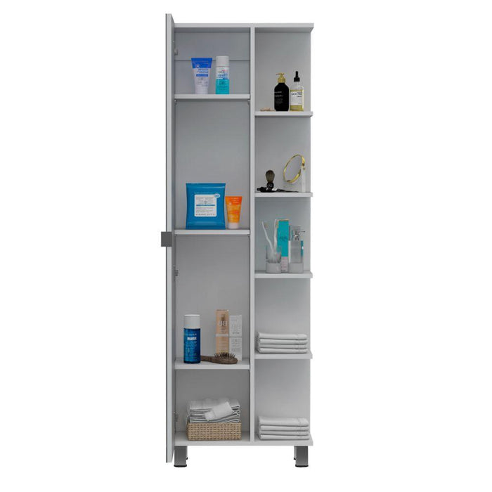 MUEBLE ESQUINERO ZENDAYA, BLANCO NEVADO, CON VARIEDAD DE ENTREPAÑOS    ZF