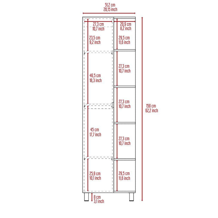 MUEBLE ESQUINERO ZENDAYA, BLANCO NEVADO, CON VARIEDAD DE ENTREPAÑOS    ZF