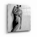 Artdesigna Naked Shadows V2 glass wall art featuring abstract shadow design on clear glass surface.