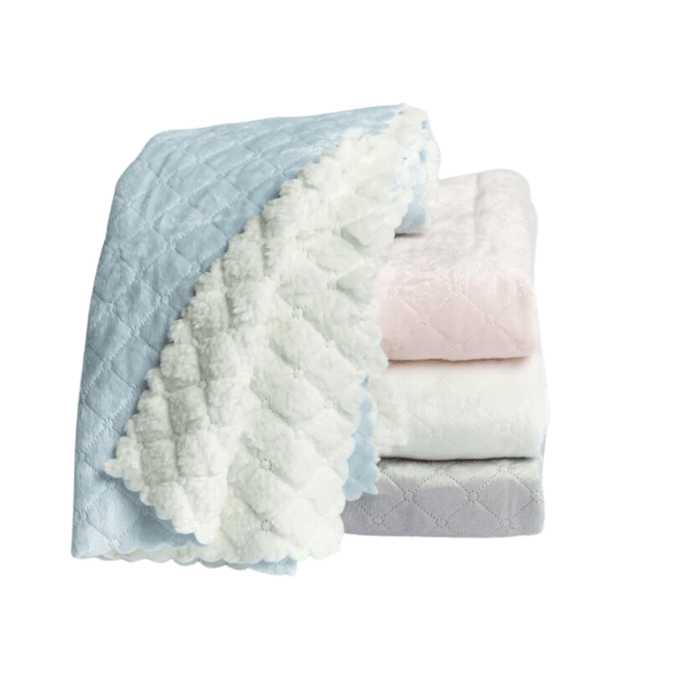 Nanas Quilted Plush Baby Blanket With Faux Sherpa - Baby Gifts - The Well Appointed House