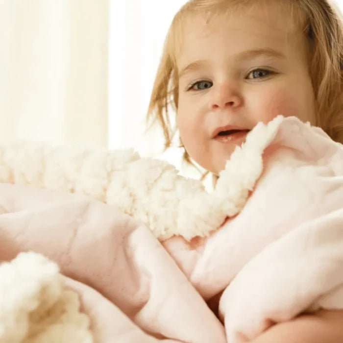 Nanas Quilted Plush Baby Blanket With Faux Sherpa - Baby Gifts - The Well Appointed House