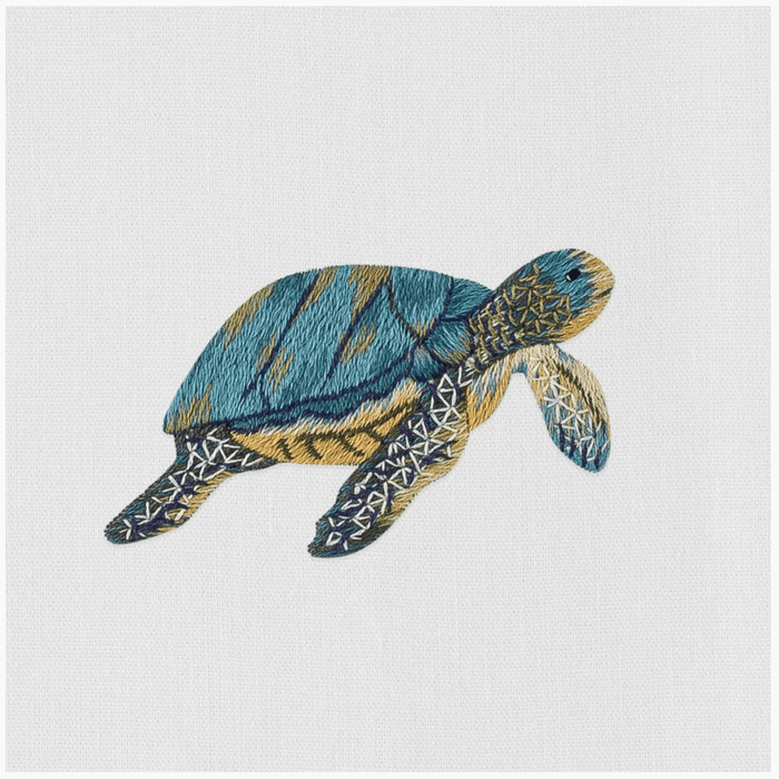 Set of 2 Nautical Sea Turtle Cotton Hand Towels - Hand Towels - The Well Appointed House