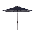 Navy and White Outdoor Crank Umbrella With Striped Interior - Outdoor Umbrellas - The Well Appointed House