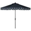 Navy and White Scalloped Outdoor Patio Umbrella - Outdoor Umbrellas - The Well Appointed House