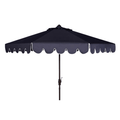 Navy Scalloped Outdoor Umbrella With White Trim - Outdoor Umbrellas - The Well Appointed House