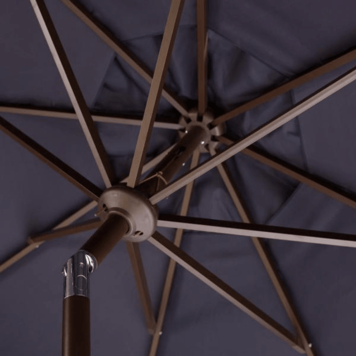 Navy Scalloped Outdoor Umbrella With White Trim - Outdoor Umbrellas - The Well Appointed House