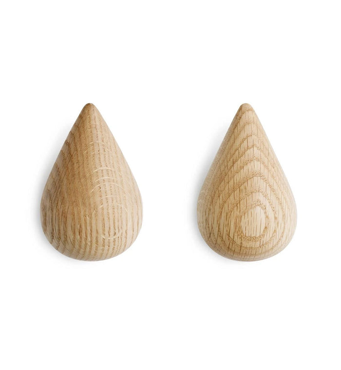 Normann Copenhagen Dropit Hooks Natural Oak - Large Set of 2