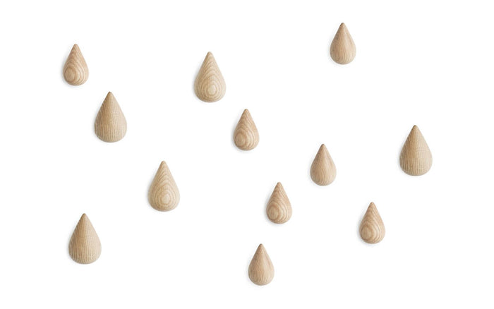 Normann Copenhagen Dropit Hooks Natural Oak - Large Set of 2