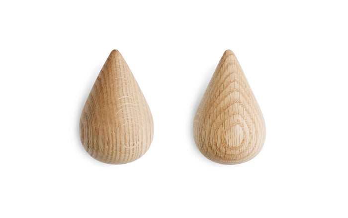 Normann Copenhagen Dropit Hooks Natural Oak - Small Set of 2