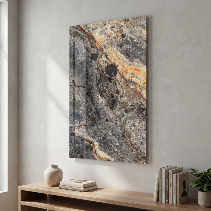 Obsidian Gold | Glass Wall Art