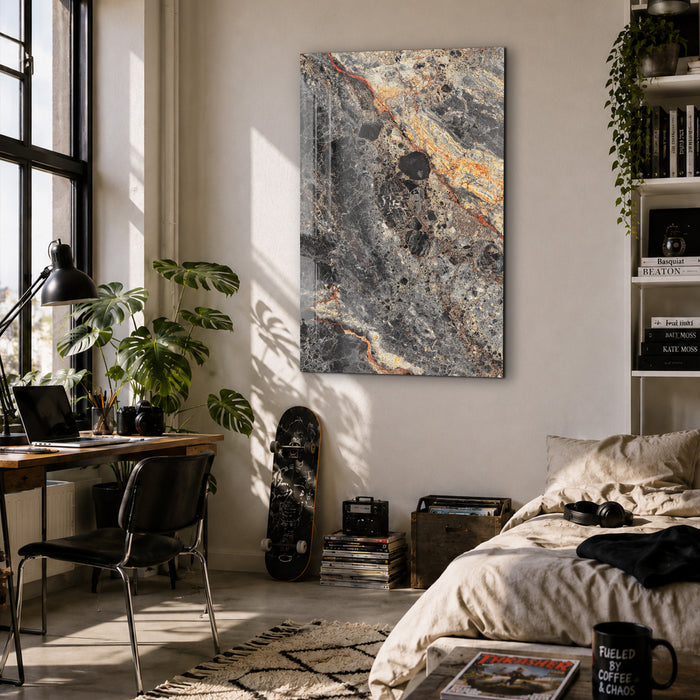 Obsidian Gold | Glass Wall Art