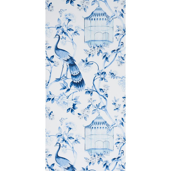 Oiseaux Et Fleurs Wallpaper in Porcelain - The Well Appointed House