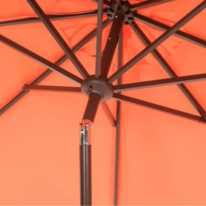 Orange and White 9 Foot Market Crank Outdoor Patio Umbrella - Outdoor Umbrellas - The Well Appointed House