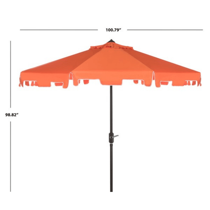 Orange and White 9 Foot Market Crank Outdoor Patio Umbrella - Outdoor Umbrellas - The Well Appointed House