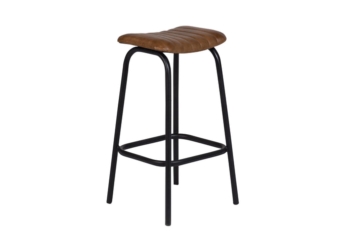 OSCAR COGNAC LEATHER STOOL - Furniture World SW (WA)