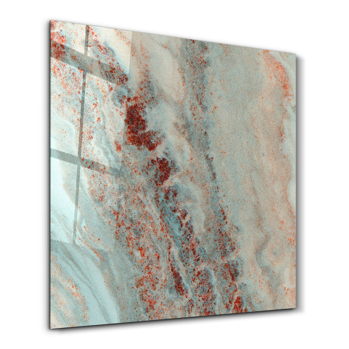 Oxidized Aqua Square Art | Glass Wall Art
