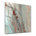 Oxidized Aqua Square Art | Glass Wall Art