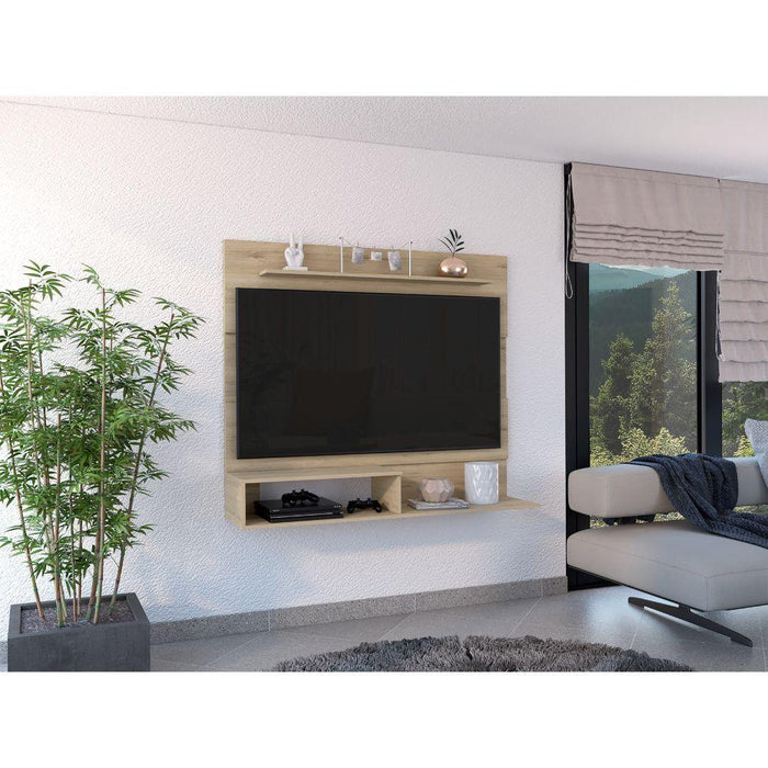 PANEL DE TV ASCHER, BEIGE, CON ESPACIO PARA TELEVISOR DE HASTA 55 PULGADAS  ZF
