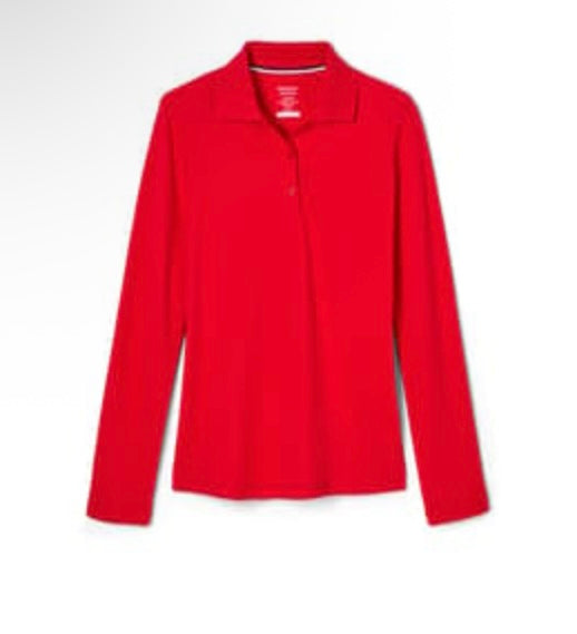 PCA Girls Long Sleeve Pique Cotton Polo