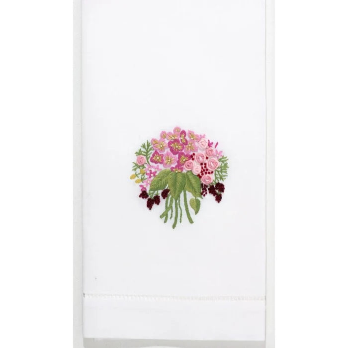 Set of 2 Pink Bouquet Hand Towels - Hand Towels - The Well Appointed House